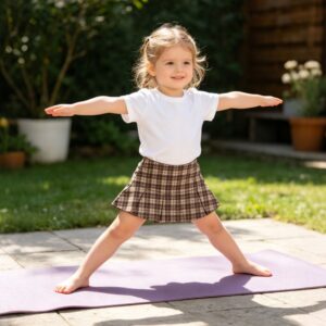 Girls' Plaid Pleated Skort Elastic Waist A-Line Tennis Skirt for Kids