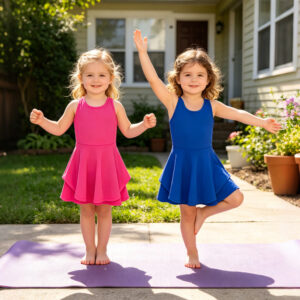 Toddler Girls' Sleeveless Tennis Dress with Cross-Back & Double Layer Dress