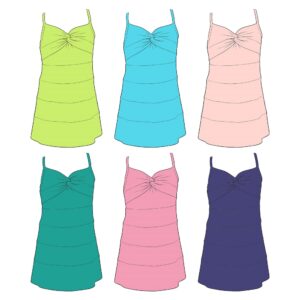 Girls' TwistFront Tiered Cami Dress Casual Sleeveless Sundress for Summer