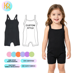 Girls Black One Piece Sleeveless Yoga Jumpsuits Cross Back Athletic Bodysuits