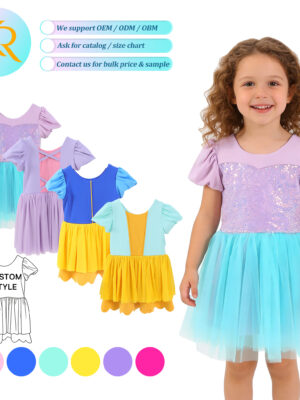 Girls Sequins Flutter Sleeve Ballet Tutu Dress Toddler Princess Leotard Tulle Skirt Dance Costume for Birthday Party Gymnastics