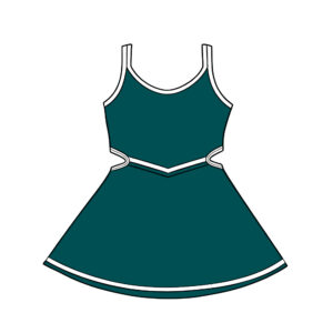 Girls Sleeveless Tank Dress with White Contrast Trim Waist Cutout and Hem Sporty A-Line Skater Dress Multiple Solid Colors for Casual and Active Wear