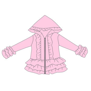 Pastel Solid Color Girls Hooded Wind Jacket All Over Vertical Ruffle Trim Full Front Zip Closure Tiered Ruffle Hem Flared Ruffle Cuff Lightweight Thin Fabric Toddler Spring Casual Outerwear 5 Soft Color Options