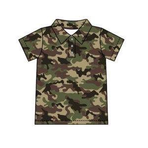 Digital Camouflage All Over Print Kids Polo Shirt Classic Lapel Collar Two Button Placket Short Sleeve Soft Breathable Stretch Fabric Toddler Outdoor Sports Daily Casual Camo Polo Top  Assorted Camo Color Patterns