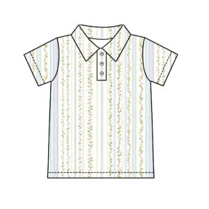 Vintage Ditsy Floral Bow Gingham Check Print Kids Polo Shirt Lapel Collar 2 Button Placket Short Sleeve All Over Pastel Flower Ribbon Pattern Soft Breathable Fabric Toddler Spring Daily Casual Polo Top 8 Assorted Floral Styles