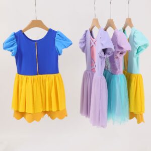 Girls Sequins Flutter Sleeve Ballet Tutu Dress Toddler Princess Leotard Tulle Skirt Dance Costume for Birthday Party Gymnastics