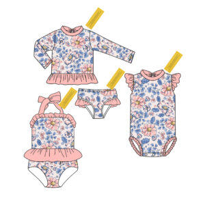 Infant Cute Rainbow Flower Watering Can Print Multi Style Ruffle Outfit Set Soft Fabric Baby Bodysuit Long Sleeve Top Underwear Separates For Daily Wear Photoshoot