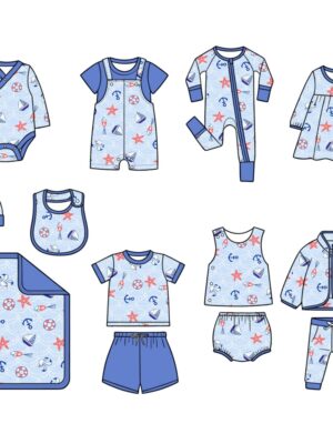 Tropical Fruit Ice Cream Printed Infant Complete Mix & Match Apparel Set Multiple Separates Layette Kit Soft Fabric Baby Shower Gift Outfit For Daily Wear Photoshoot