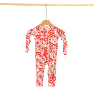 Toddler Cartoon Printed Zip Up Footed Onesie Full Length Double Zipper Design Anti-Angle Leg Opening Newborn Sleepwear Pajama Romper For Daily Nap & Night Sleep