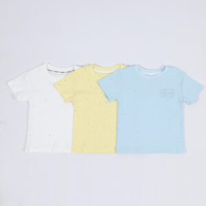 Pastel Solid Color Girls Short Sleeve T-Shirt All Over Mini Rhinestone Stud Decor Front Embossed Letter Embroidery Crew Neck Soft Breathable Cotton Fabric Toddler Summer Daily Casual Basic Top 3 Soft Color Options