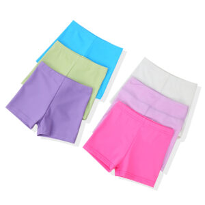 Multi Solid Color Kids Girls Stretch Quick Dry Bike Shorts Under Dress Safety Short Pants Dance Swim Bottom Anti-Chafing Sports Casual Underwear Shorts