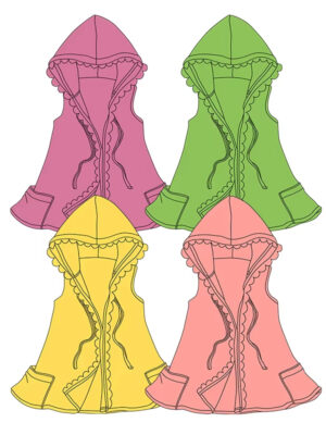 Baby Girls Swimsuit Hooded Cape Premium Lace Trim Sleeveless UV Protection Quick Dry Custom Logo OEM ODM Beach Cover up