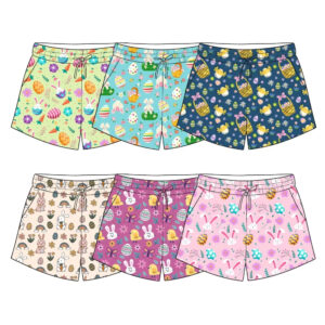 Custom OEM/ODM Kids Boys Easter Bunny Print Casual Shorts Elastic Waist Drawstring Toddler Summer Beach Board Shorts