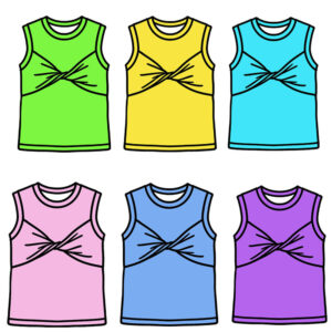 Kids Twisted Knot Front Sleeveless Top Round Neck Crew Neck Tank Top Soft Stretchy Fabric For Daily Play, Gymnastics, Casual Wear Multi Color Options