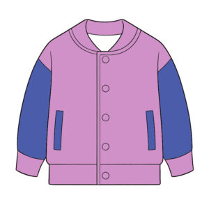 Contrast Sleeve Color Block Toddler Varsity Jacket Rib Cuff & Hem Snap Down Front Two Side Pockets Loose Fit Breathable Thin Fabric Little Boys Girls Daily School Casual Baseball Coat