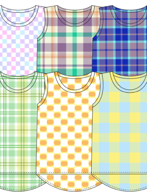 Colorful Tartan Grid Check Toddler Sling Camisole Wide Shoulder Strap Sleeveless Design All Over Pastel Plaid Print Curved Bottom Hem Lightweight Skin Friendly Material Little Girls Beach Outdoor Basic Summer Tank Top